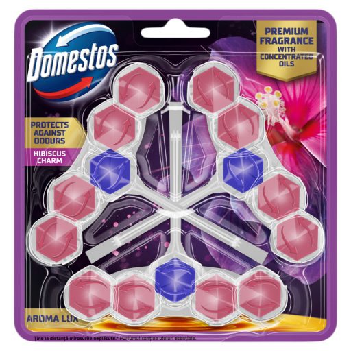 Domestos Aroma Lux Hibiscus Charm WC frissítő blokk 3 x 50 g
