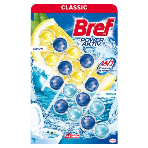 Bref Power Aktiv Lemon/Ocean WC frissítő 4 x 50 g