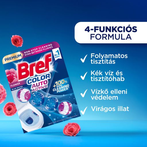 Bref Color Aktiv Flower WC frissítő 4 x 50 g (200 g)
