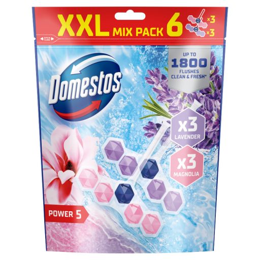 Domestos Power 5 Magnolia/Lavender WC frissítő blokk 6 x 50 g