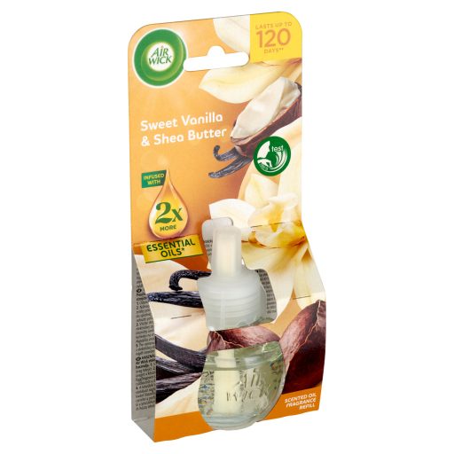 Air Wick Édes Vanília és Shea Vaj elektromos utántöltő légfrissítő készülékhez 19 ml