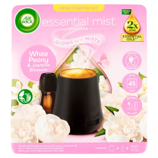 Air Wick Fehér Bazsarózsa és Jázminvirág aroma diffúzor készülék és utántöltő 20 ml