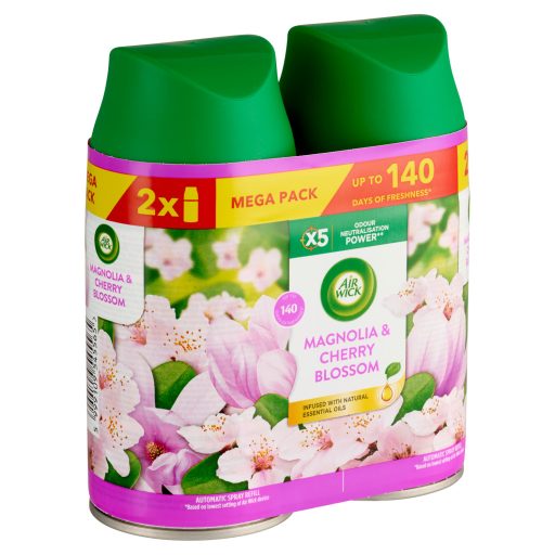 Air Wick Freshmatic Magnólia és Cseresznyevirág automata légfrissítő spray utántöltő 2 x 250 ml
