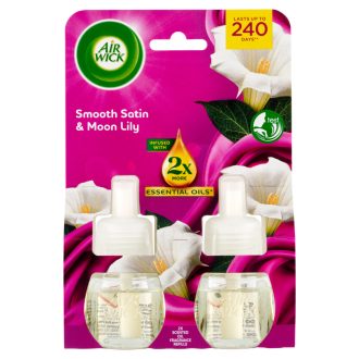   Air Wick Bársonyos Szatén és Éji Liliom elektromos utántöltő légfrissítő készülékhez 2 x 19 ml