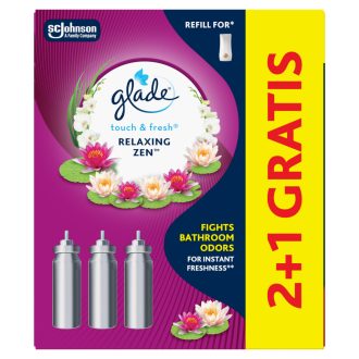   Glade Touch & Fresh Relaxing Zen koncentrált aeroszolos légfrissítő utántöltő 3 x 10 ml (30 ml)