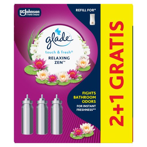 Glade Touch & Fresh Relaxing Zen koncentrált aeroszolos légfrissítő utántöltő 3 x 10 ml (30 ml)