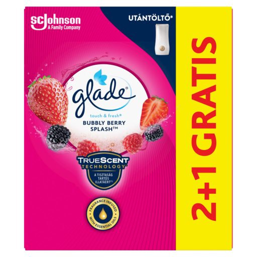 Glade Touch & Fresh Bubbly Berry Splash koncentrált aeroszolos légfrissítő utántöltő 3 db