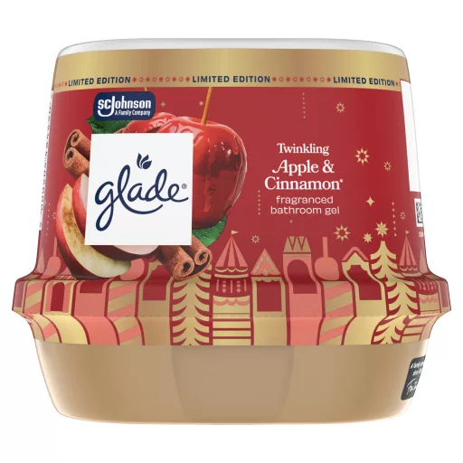 Glade Twinkling Apple & Cinnamon fürdőszobai légfrissítő zselé 180 g