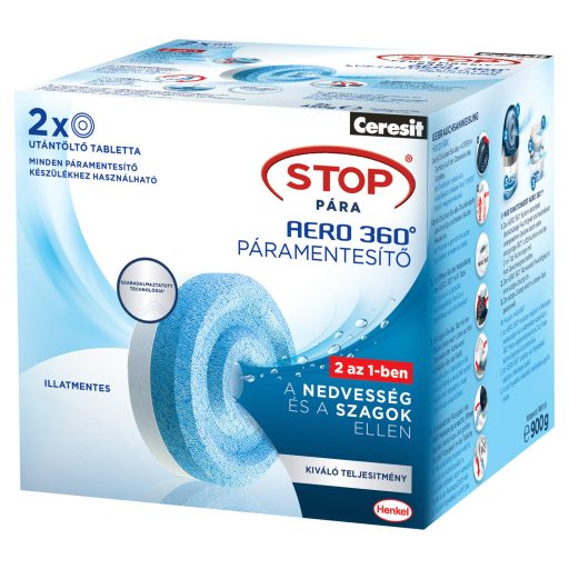 Ceresit Stop Pára Aero 360° illatmentes páramentesítő utántöltő tabletta 2 x 450 g (900 g)