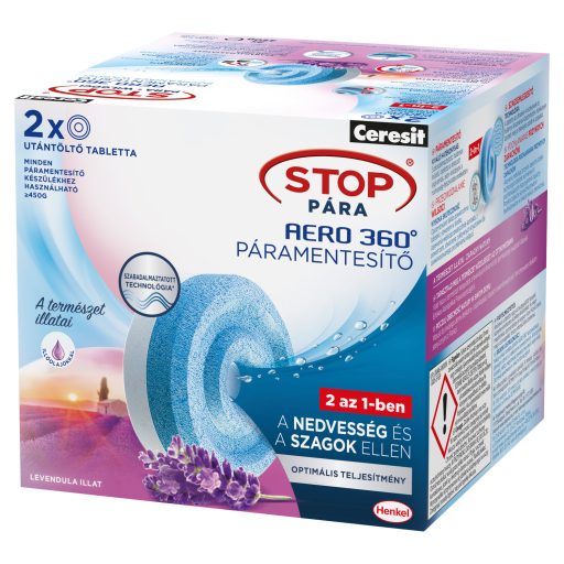 Ceresit Stop Pára Aero 360° páramentesítő utántöltő tabletta levendula illattal 2 x 450 g (900 g)