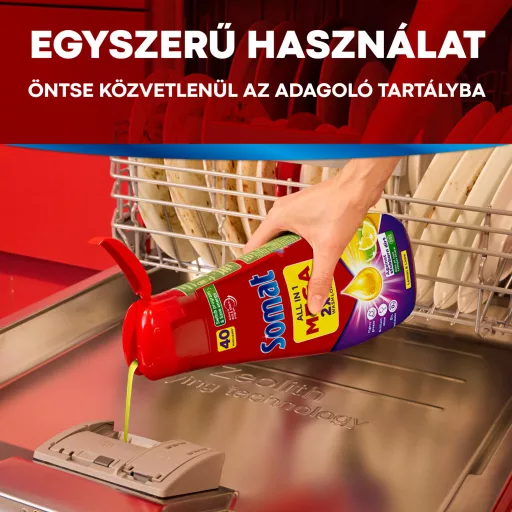 Somat All in 1 Lemon & Lime gépi mosogatószer gél 2 x 40 mosogatás 2 x 720 ml