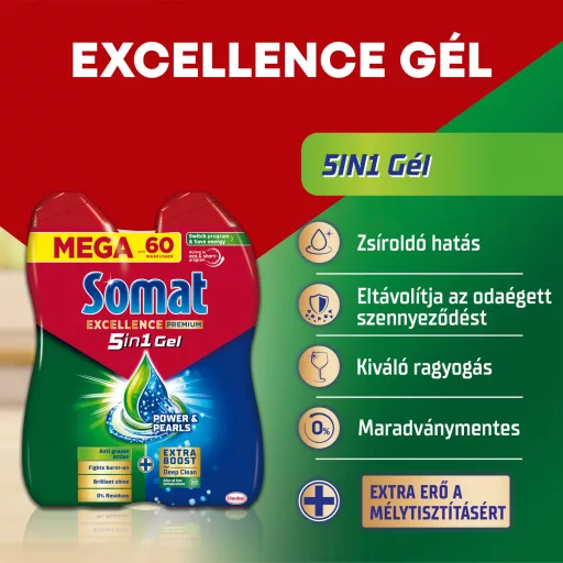 Somat Excellence Duo Gel mosogatógél 2 x 540 ml