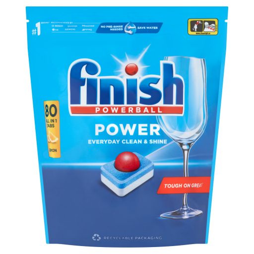 Finish Powerball Power All in 1 Citrom mosogatógép tabletta 80 db 1,28 kg