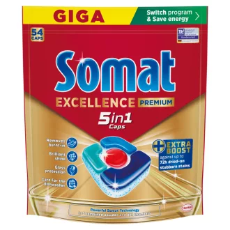   Somat Excellence Premium 5in1 gépi mosogatószer kapszula 54 db 1004,4 g
