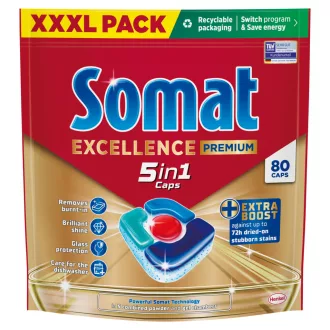   Somat Excellence Premium 5in1 gépi mosogatószer kapszula 80 db 1488 g