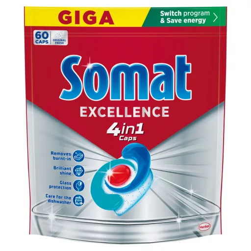 Somat Excellence 4in1 gépi mosogatószer kapszula 60 db 1086 g