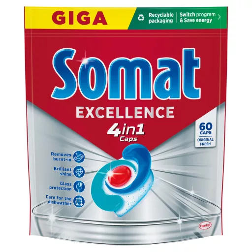 Somat Excellence 4in1 gépi mosogatószer kapszula 60 db 1086 g