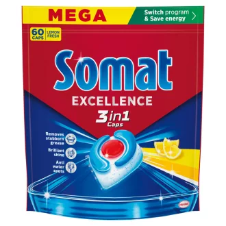   Somat Excellence Lemon Fresh gépi mosogatószer kapszula 60 db 1086 g