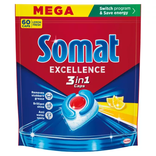 Somat Excellence Lemon Fresh gépi mosogatószer kapszula 60 db 1086 g
