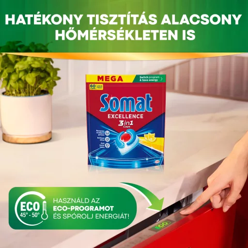 Somat Excellence Lemon Fresh gépi mosogatószer kapszula 60 db 1086 g