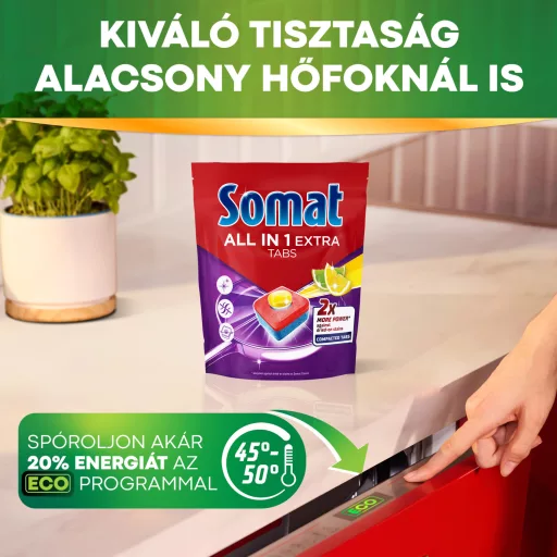Somat All in 1 Extra Lemon & Lime gépi mosogatótabletta 75 db 1125 g