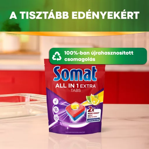 Somat All in 1 Extra Lemon & Lime gépi mosogatótabletta 75 db 1125 g
