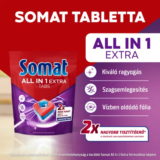 Somat All in 1 Extra Original Fresh gépi mosogatótabletta 100 db 1500 g