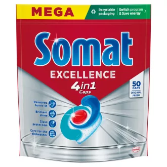   Somat Excellence Original Fresh 4in1 gépi mosogatószer kapszula 50 db 950 g