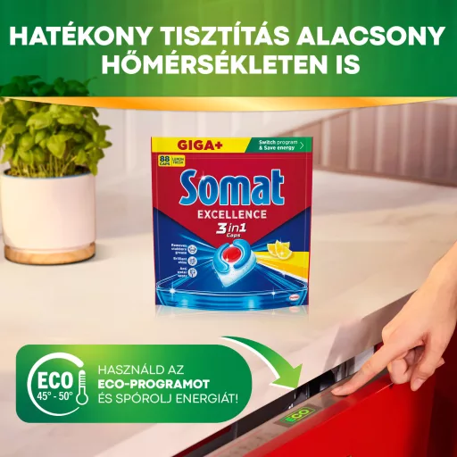 Somat Excellence Lemon Fresh gépi mosogatószer kapszula 88 db 1592,8 g