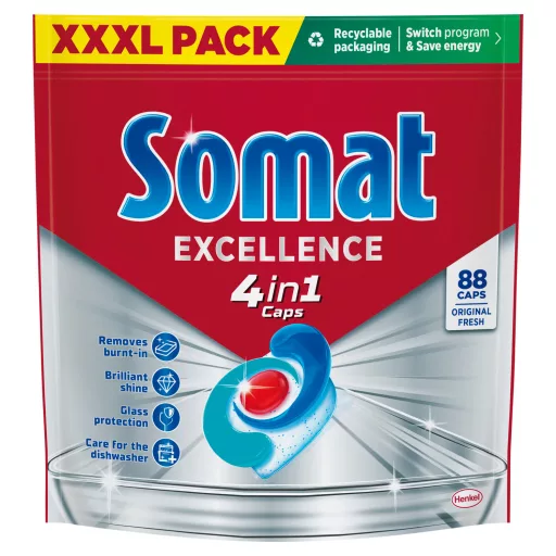 Somat Excellence Original Fresh 4in1 gépi mosogatószer kapszula 88 db 1592,8 g