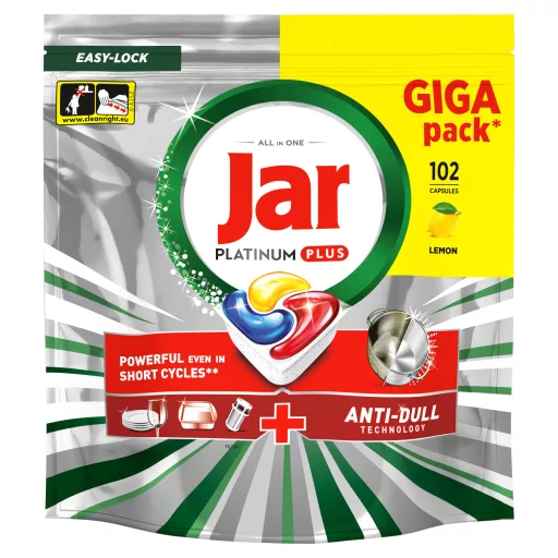 Jar mosogatógép tabletta 102db Platinum Plus Lemon