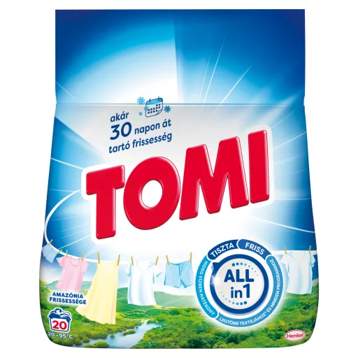 Tomi Amazónia Frissessége mosószer fehér és világos ruhákhoz 20 mosás 1 kg