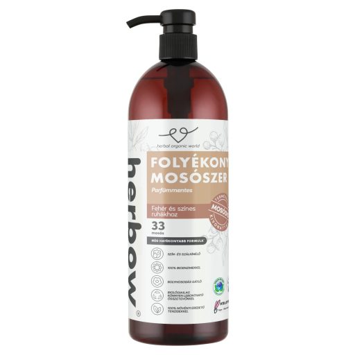 Herbow folyékony mosószer 1l Pure Nature színes ruhákhoz 33 mosás