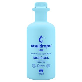   Souldrops Baby hipoallergén-szenzitív mosógél baba ruhákhoz 40 mosás 1000 ml