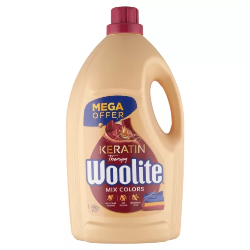 Woolite folyékony mosószer 4,5l Keratin Therapy színes ruhákhoz (75 mosás)