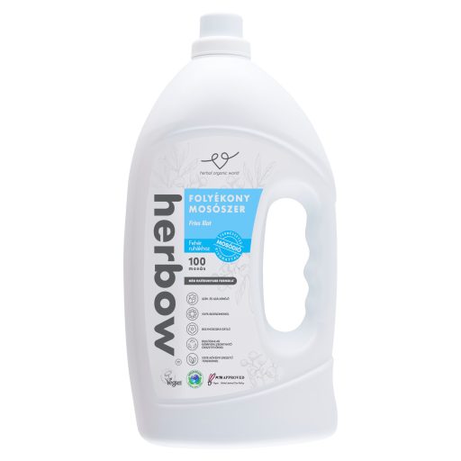 Herbow friss illat folyékony mosószer fehér ruhákhoz 100 mosás 3000 ml