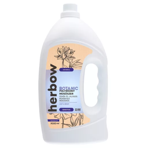 Herbow Botanic mosógél 3l Universal Light & Bright fehér és világos ruhákhoz 100 mosás