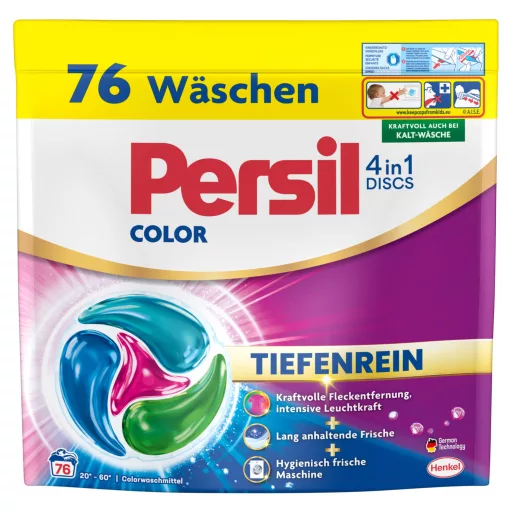 Persil Discs Color mosószer koncentrátum gépi mosáshoz, színes ruhadarabokhoz 76 mosás 1,254 kg