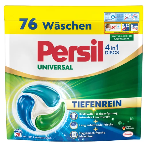 Persil Discs Universal mosószer koncentrátum fehér és világos ruhadarabokhoz 76 mosás 1,254 kg