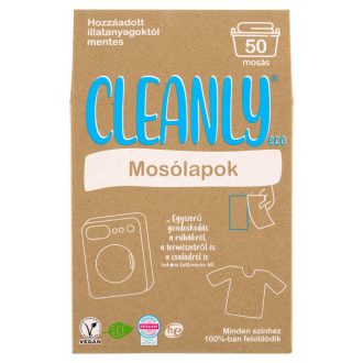   Cleanly Eco hozzáadott illatanyagoktól mentes mosólapok 50 mosás