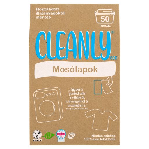 Cleanly Eco hozzáadott illatanyagoktól mentes mosólapok 50 mosás