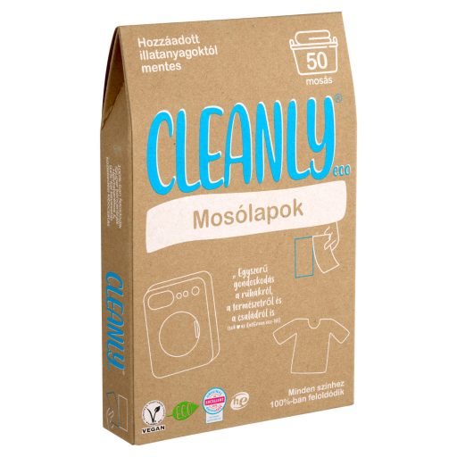 Cleanly Eco hozzáadott illatanyagoktól mentes mosólapok 50 mosás