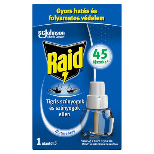 Raid illatmentes szúnyogirtó folyadék-utántöltő elektromos folyadékos készülékhez 27 ml