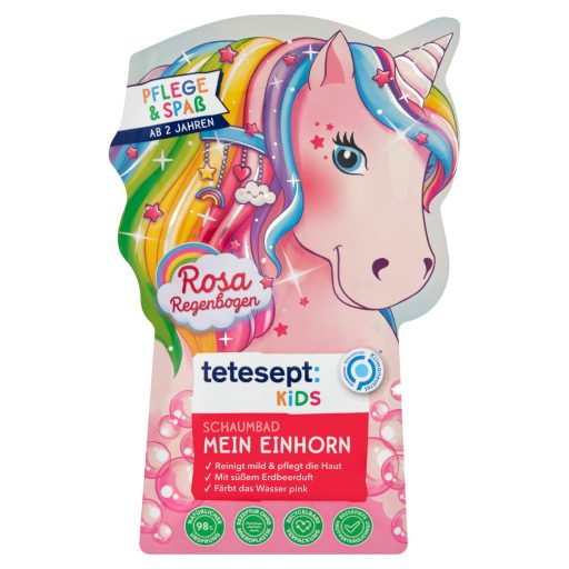 Tetesept habfürdő gyermekek részére eper illattal és kíméletes összetétellel, egy fürdéshez 40 ml