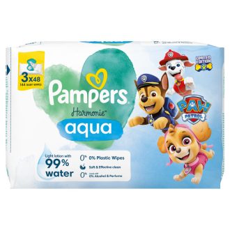   Pampers Harmonie Aqua Nedves Törlőkendő, 3 Csomag = 144 db