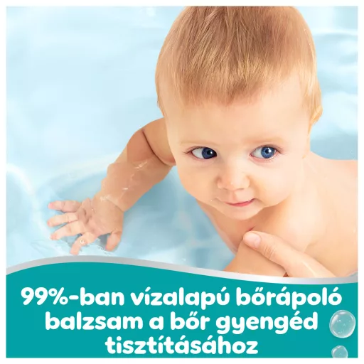 Pampers 99%-ban Vízalapú Baby Nedves Törlőkendő, 4 Csomag x 60 Törlőkendő db Baba Nedves Törlőkendő