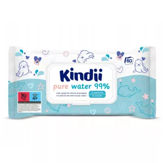 Kindii Pure Water nedves törlőkendő 60db 99% kupakos