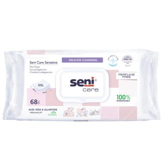Seni Care nedves törlőkendő 68db Sensitive