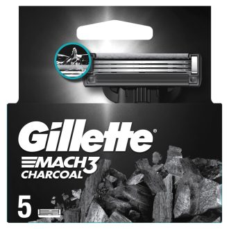   Gillette Mach3 Charcoal Férfi Borotvabetétek, 5 3 Pengés Borotvabetétek