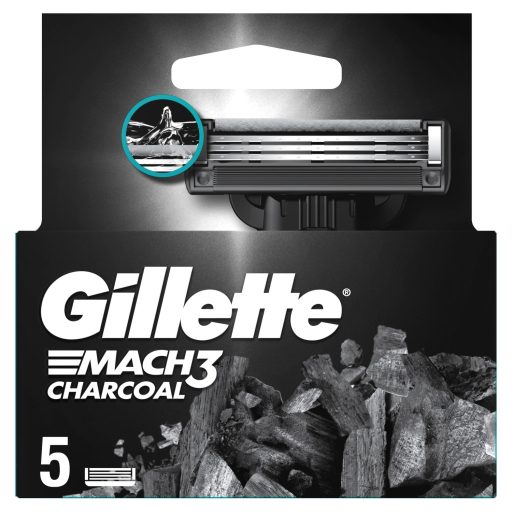 Gillette Mach3 Charcoal Férfi Borotvabetétek, 5 3 Pengés Borotvabetétek